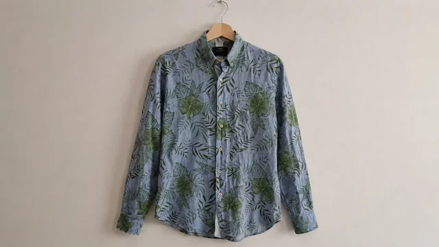 Camisa MANFE Slim Fit Azul Manga Larga Talla M